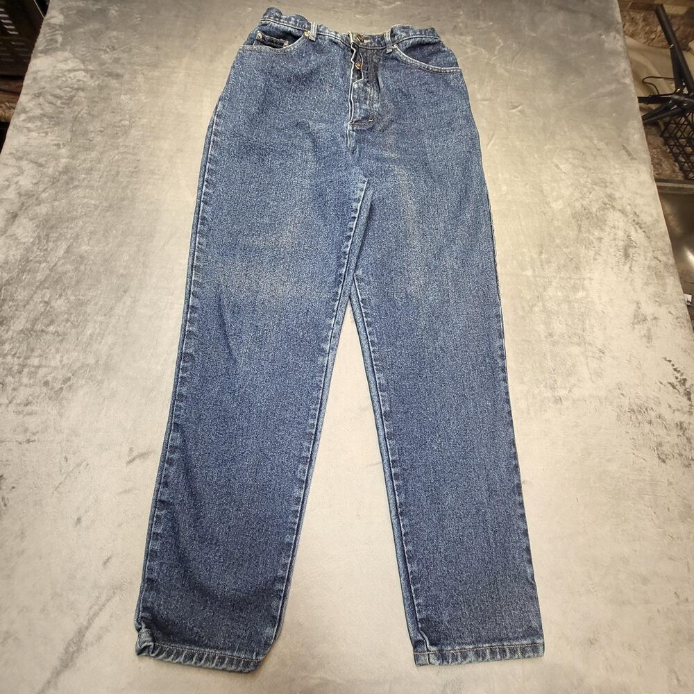 Tribal Jeans Womens 14 Blue Button Fly High Rise Tapered Leg 100% Cotton Y2K